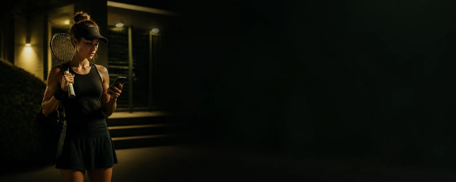 Athlete in an illuminated stadium