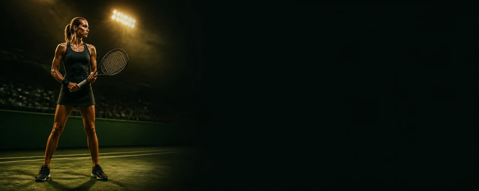 Athlete in an illuminated stadium