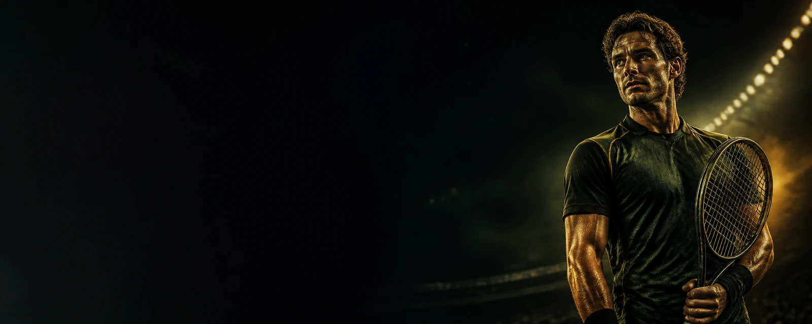 Athlete in an illuminated stadium