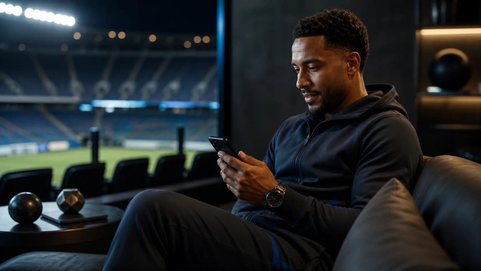Athlete preparing secure details before a first deposit