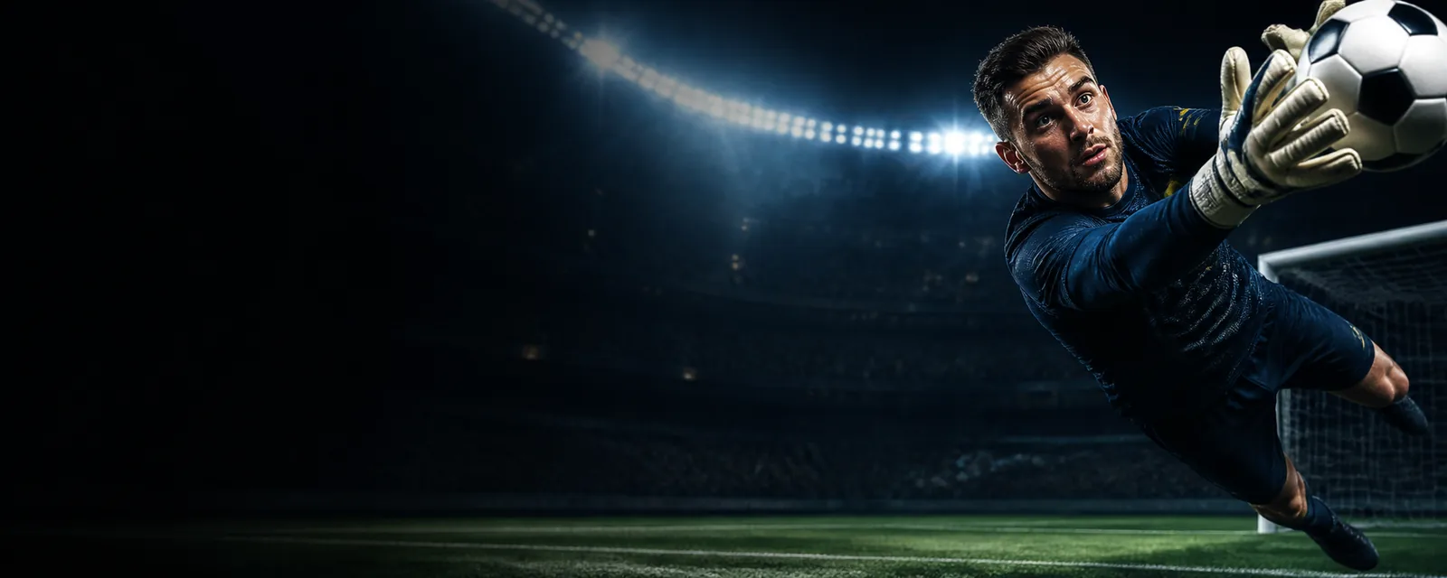 Athlete in an illuminated stadium