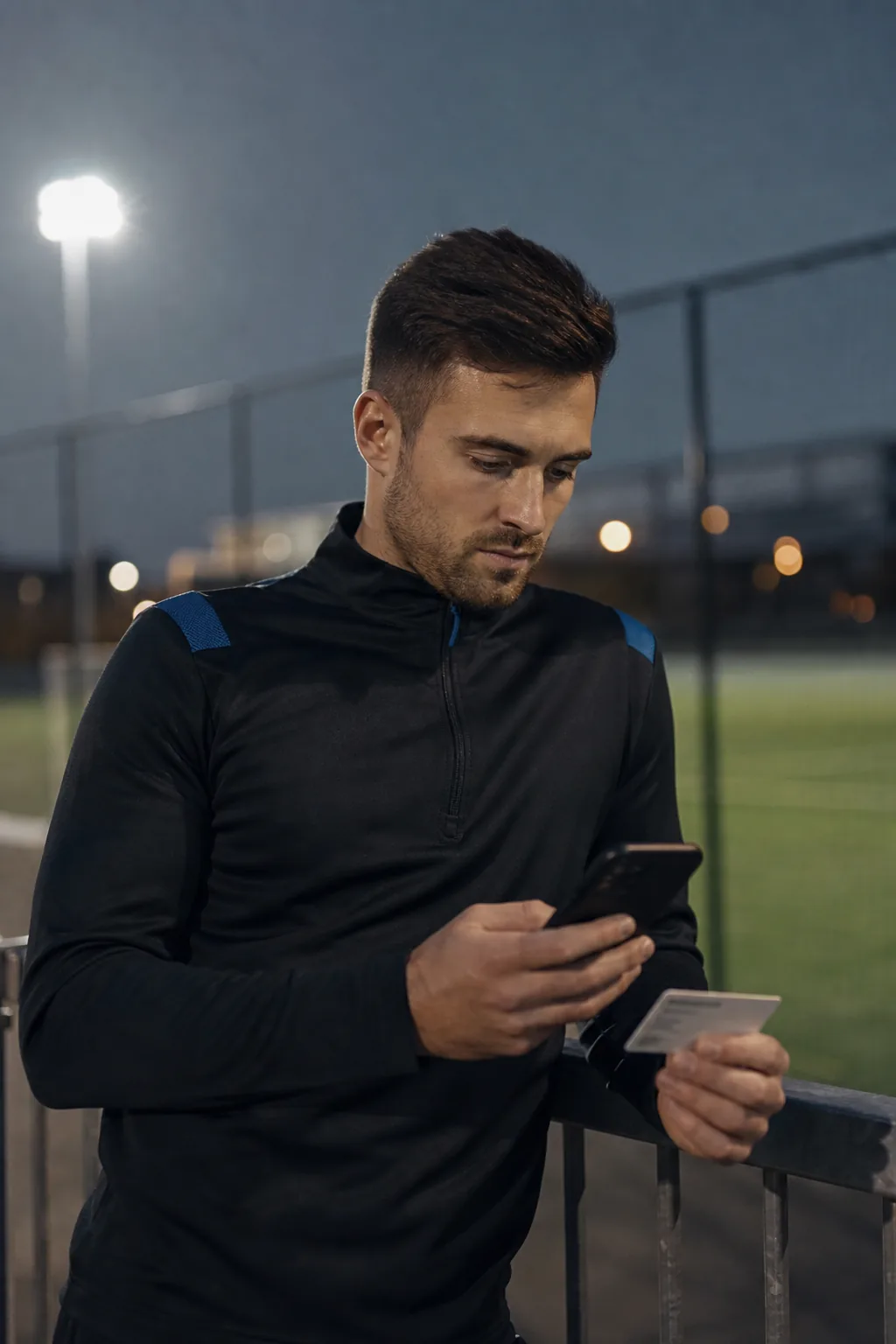 Athlete completing secure account setup