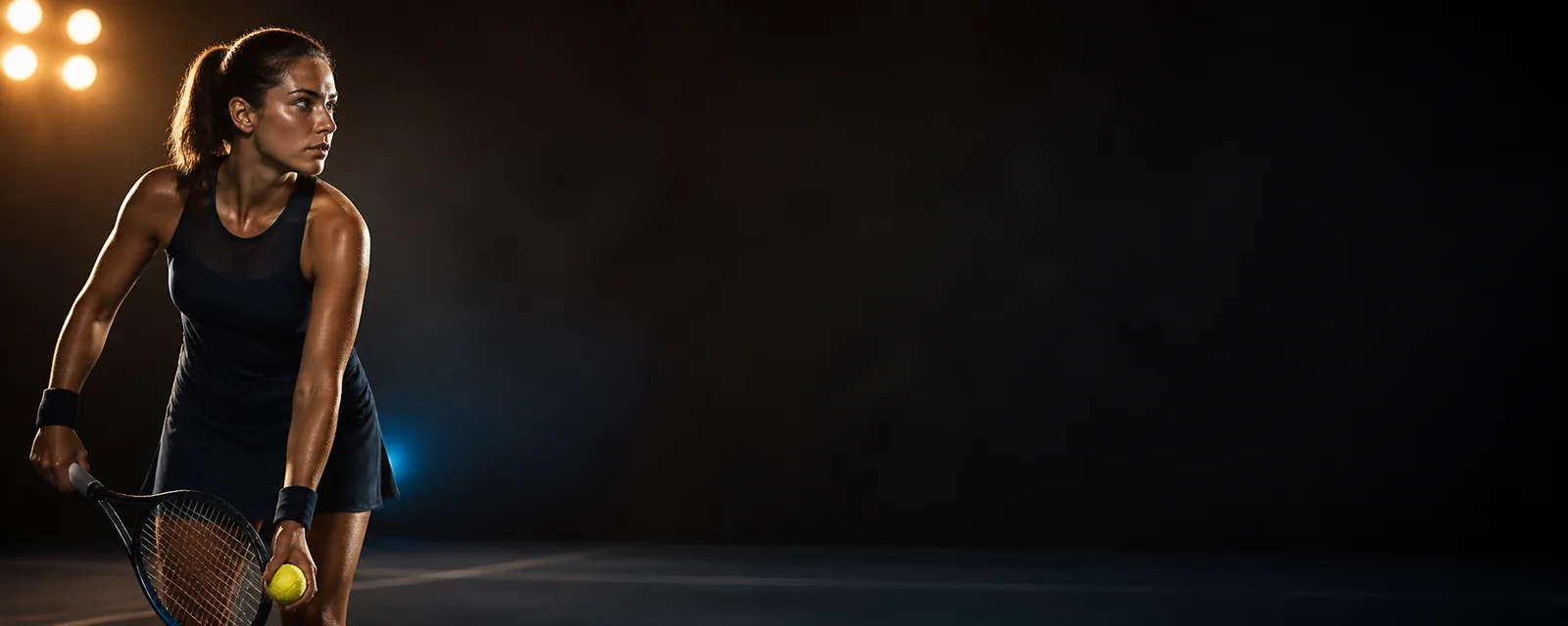 Athlete in an illuminated stadium