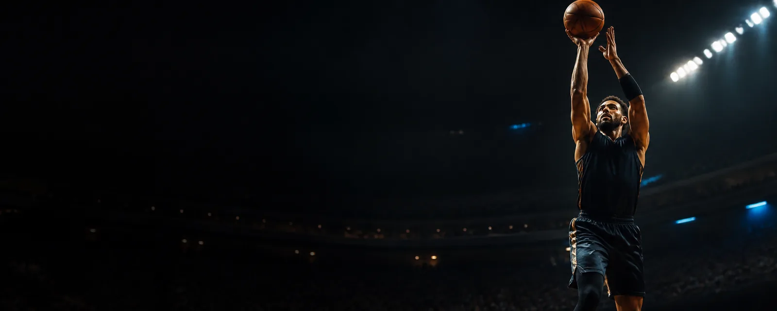 Athlete in an illuminated stadium